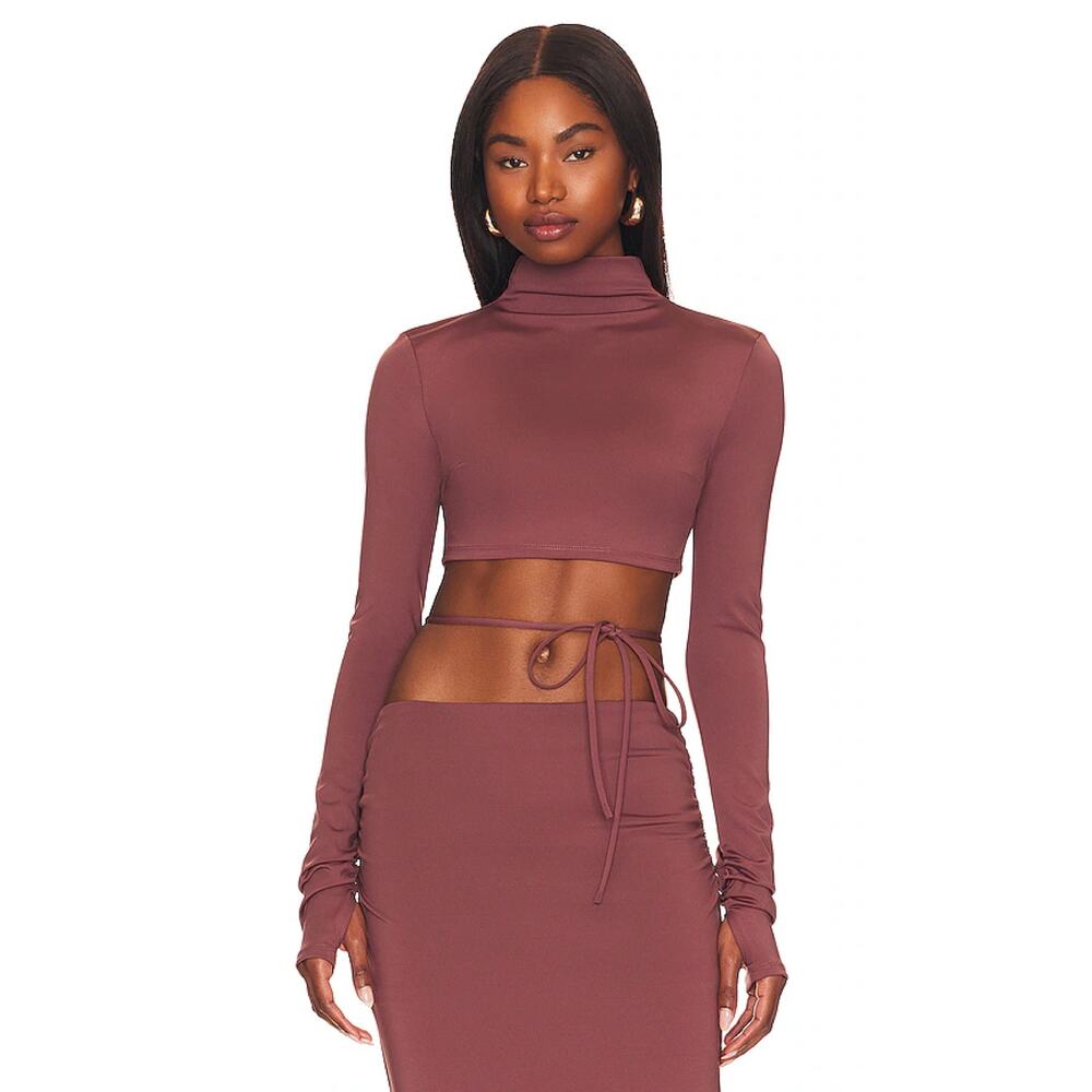 Not Yours To Keep Julia Crop Top in Mocha Size M